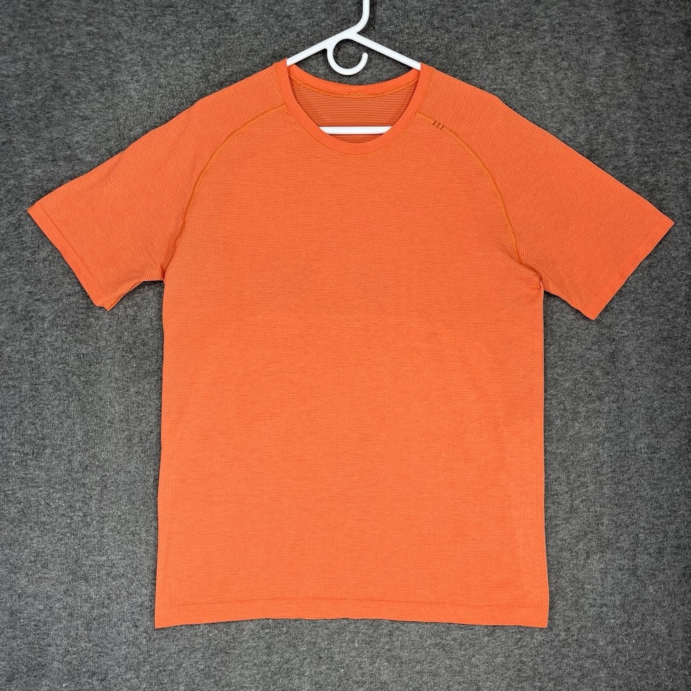 Lululemon Shirt Mens L Orange Metal Vent Tech Short Sleeve Athleisure
